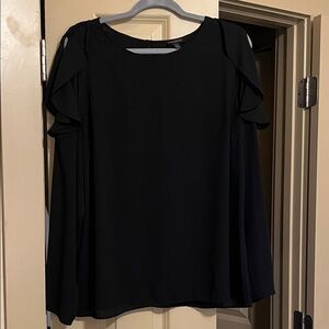 Banana Republic Black Blouse with Ruffle Sleeves